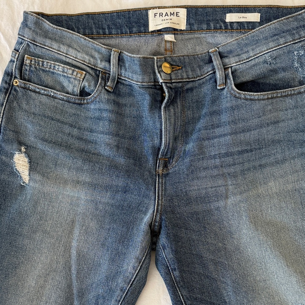 Frame Denim Women's Distressed Blue Skinny Jeans